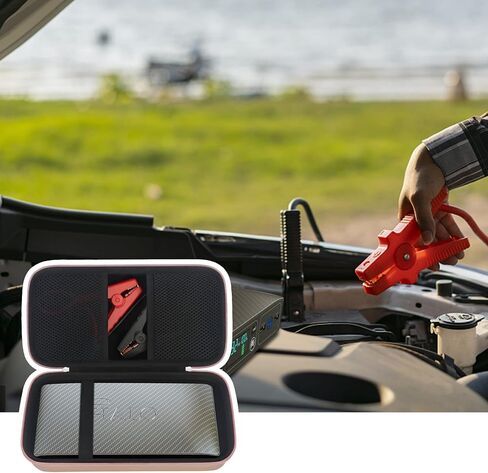 Elonbo Carrying Case for Halo Bolt Air 58830 mWh/Halo Bolt Air+ Portable Emergency Power Kit, Car Charger Power Bank Holder, Extra Mesh Pocket Fits Car Battery Jump Starter, Jumper Cables, Rose Gold in Saudi Arabia