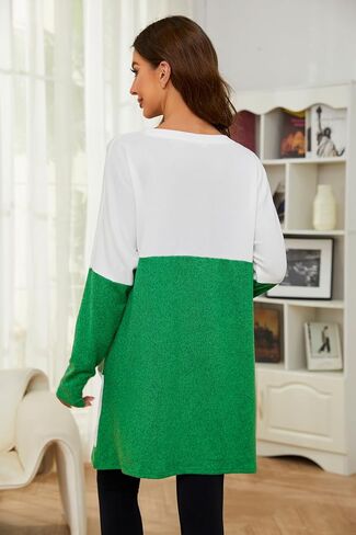Funny St Patricks Day Shamrock Long Sleeve Shirt for Women, Irish Clover Crewneck Long Hem Shirt in Saudi Arabia