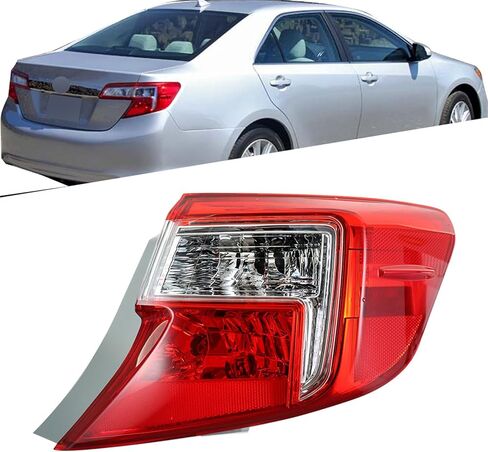 Outer Clear/Red Right Left Driver Passenger Side Tail Lights Brake Lamp Tail Lights Brake Lamp Tail Light Brake Lamp Replacement for 2012-2014 Camry w/Bulbs in Kuwait