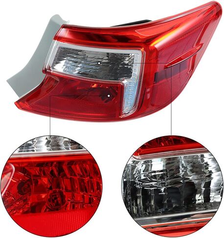 Outer Clear/Red Right Left Driver Passenger Side Tail Lights Brake Lamp Tail Lights Brake Lamp Tail Light Brake Lamp Replacement for 2012-2014 Camry w/Bulbs in Kuwait