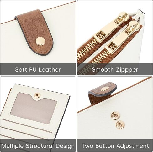 CLUCI Women's Wallet Leather Slim Wallet for Women RFID Blocking with Multi Credit Card Holder Zipper Pocket in Saudi Arabia