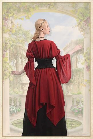 Women Victorian Retro Costume Renaissance Dress Medieval Gothic Dress Witch Outfits Wedding Dress Halloween Costume in Kuwait