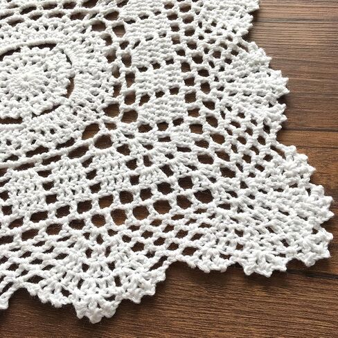 Pack of 4PCS White 7 Inch Square Handmade Crochet Lace Placemats Coasters in Saudi Arabia