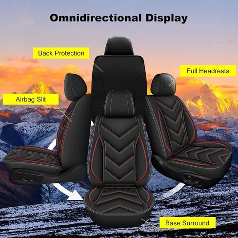 Car Seat Covers Fit for Nissan Murano 2011-2024 Full Set 5 Seats Leather Automotive Seat Covers Waterproof Seat Cushion Protector Compatible with Airbag(2 Rows 5 Seats,Black) in Saudi Arabia