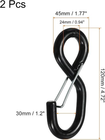 MECCANIXITY Ratchet Strap S Hook with Latch Load 1763 Lbs for 1" Tie Down Strap Webbing Car Truck Trailer Pack of 4 in Kuwait