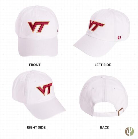 Desert Cactus Virginia Tech University Baseball Hat Hokies VT Brimmed Embroirderd Hats Cap Adjustable Cloth Strap Adult (Style A1) Red in Saudi Arabia