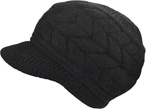 SYAYA Women Winter Hat Brim, Ladies Wooly Knitted Beanie Hats Warm Fleece Lined & Visor for Women Wool Knit Newsboy Cap WS-H1 in Saudi Arabia