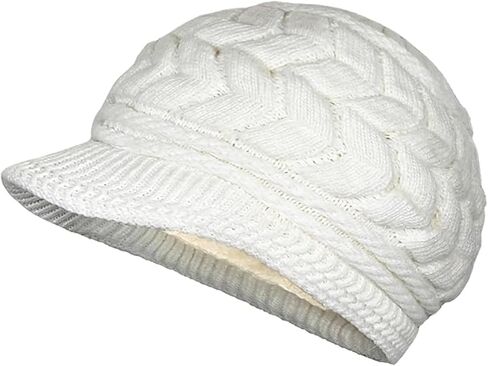 SYAYA Women Winter Hat Brim, Ladies Wooly Knitted Beanie Hats Warm Fleece Lined & Visor for Women Wool Knit Newsboy Cap WS-H1 in Saudi Arabia