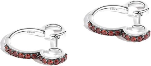 Jewelili Disney Jewels 925 Sterling Silver Birthstone or Gemstones Mickey Hoop Earrings in Saudi Arabia