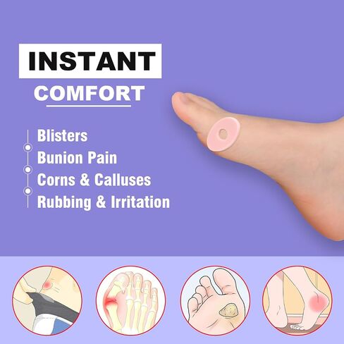 Callus Cushions, Oval Corn Pads, Foam Padding with Self-Stick Adhesive, Protects Toes, Foot and Heel from Rubbing and Friction, Pain Relief from Calluses, Corns, Blisters (90 Count, Small Size) in Saudi Arabia