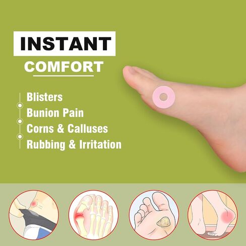 Callus Cushions, Oval Corn Pads, Foam Padding with Self-Stick Adhesive, Protects Toes, Foot and Heel from Rubbing and Friction, Pain Relief from Calluses, Corns, Blisters (90 Count, Small Size) in Saudi Arabia