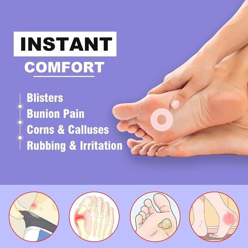 Callus Cushions, Oval Corn Pads, Foam Padding with Self-Stick Adhesive, Protects Toes, Foot and Heel from Rubbing and Friction, Pain Relief from Calluses, Corns, Blisters (90 Count, Small Size) in Saudi Arabia