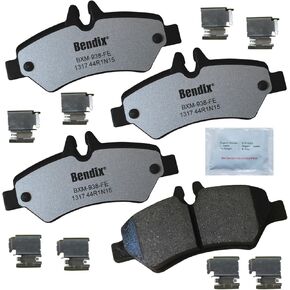 Bendix Fleet Metlok MKD1317FM Semi-Metallic Rear Brake Pads for Select Models Dodge Sprinter 2500, Freightliner 3500, Mercedes-Benz Sprinter, V250, Volkswagen Crafter Van