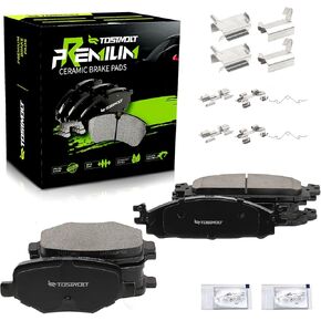 New 8pcs Complete Front+Rear Super Quiet Shimmed Slotted Ceramic Disc Brake Pads Set w/Installation Hardware Fit 09-12 MKS 10-19 MKT Taurus 11-19 Explorer 09-19 Flex Standard Duty Brakes