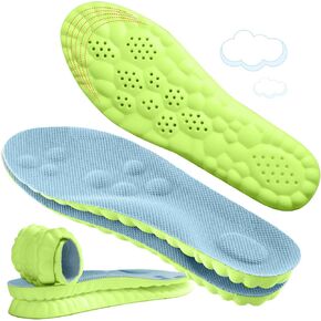 4D Cloud Soles for Men - Soft Memory Foam Cushioning Cloud Insoles - Ultra Comfort Trim to Fit Steppers Insoles with Arch Support for Foot Pain Relief and Fatigue Reduction(US M 7.5-10.5)