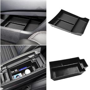 2PCS Center Console Organizer Compatible with Nissan Rogue 2021 2022 2023 2024 2025 Interior Accessories, Rogue Lower Console Armrest Storage Box Insert Secondary Tray, Black