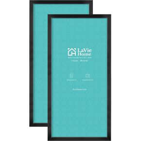 LaVie Home 11x22 Picture Frames (2 Pack, Black), Simple Designed Frame, Horizontal and Vertical Formats for Wall Mounting, Ideal for Home Decor and Office Decor in Kuwait
