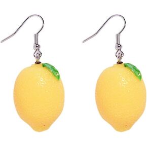 3D Lemon Earrings for Women Cute Lemon Drop Dangle Earrings Charm Statement Citrus Fruit Earrings Fun Lemon Dangle Earrings Jewelry