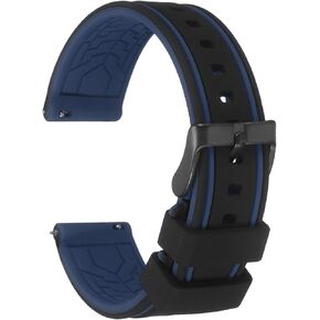 HARFINGTON Silicone Watch Band Soft Quick Release Rubber Watch Bands with Matte Buckle for Men Women
