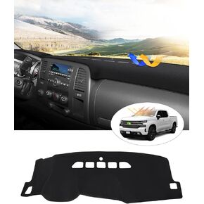 Cartist Dash Cover Custom Fit for Chevy Chevrolet Silverado/GMC Sierra 1500 2500HD 3500HD 2007-2013 Accessories Dashboard Cover Mat Non-Slip (Only Fit Models with Two Glove Boxes)