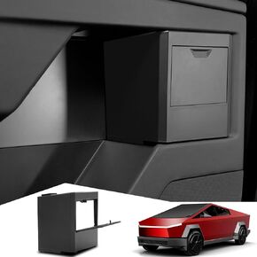 Door Built-in Hidden Storage Box for Tesla Cybertruck 2024, Pop-Up Lid Door Side Organizer with Silicone Pad for Cybertruck Accessories (2 PCS)