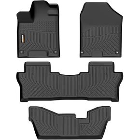 Binmotor-Floor Mats for 2016-2022 Honda Pilot 8 Passenger (Not fit Elite Models), Pilot All Weather Mats, Car Mats for Honda Pilot 8 Seat, Pilot Floor Liners, TPE Rubber Mats for Pilot Accessories