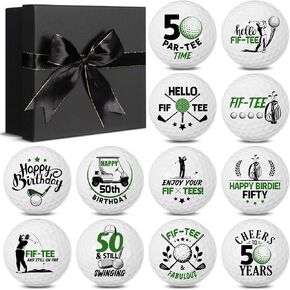 12 Pcs Happy Birthday Golf Ball Funny Novelty Golf Gift for Dad Mom Boss Coworker Employee Husband Grandpa Golfers Lovers Birthday
