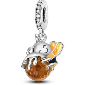 CYCUFF 925 Sterling Silver Charms Suitable for Bracelets Charms Beads, Charm Necklaces Jewellery Gift for Women Family Friends (Bee And Honey Pot Charms)