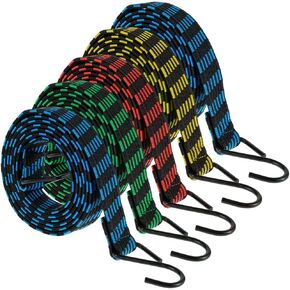 5PCS/Pack Bungee Straps with Hooks Bungee Cords 77''-84'' inches Long Elastic Bunjee Rope Light Duty for Motorcycle Bicycles Luggage Moving Outdoor Camping (5)