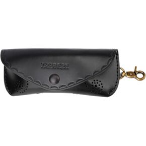 Tourbon Portable Leather Glasses Case Pouch Eyewear Eyeglasses Sunglasses Holder W/Trigger Snap Hook