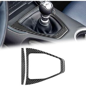 Compatible with 2024 2025 Ford Mustang Carbon Fiber Gears Shift Manual Transmission Frame Trim Cover Sticker Auto Accessories (2PCS Black)