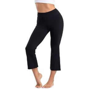 Yogipace Women's 20"/22"/24" Cropped Kick Flare Yoga Pants with Pockets Capri Length Slim Fit Lounge Pant