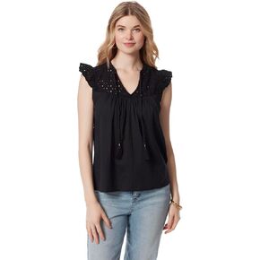 Jessica Simpson Womens Alisha Cotton Eyelet Blouse