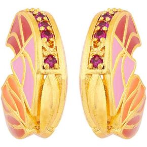 Women's Butterfly Coloured Enamel Earrings(Onesize)(Gold)