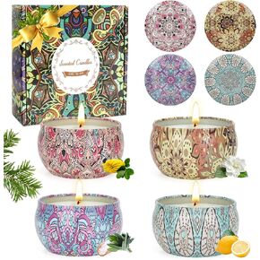 Scented Candles Gifts for Women 4 Pack Aromatherapy Candle Up to 90 Hours Home Scented Candles Set Soy Wax Candles for Christmas Day, Birthday, Mothers Day, Valentine's Day