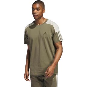 adidas Men's Essentials 3-Stripes Single Jersey Color Block T-Shirt