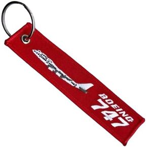 Boeing 747 Jumbo Jet Passenger Model Aircraft Aerospace Aviation Design Manufacturer Air Airplane Airline Flight Keychain Key Tag Chain Fob Ring