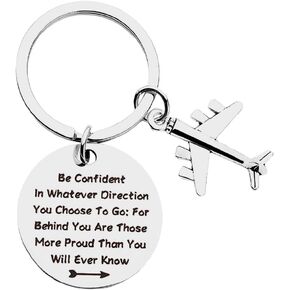 Pilot Gifts for Women Men Inspirational Gift Keychain Accessories for Women Men Pilots Birthday Christmas Gifts for Daughter Sister Brother Aviation Gift for Grandson Son Airplane Keychain