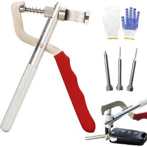 Car Key Disassembling Pliers, Car Key Blade Pin Removal Tool, Car Remote Key Fixing Pliers with 4 Pcs Pins - for Most Automobile Folding Key
