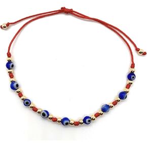 Dainty Evil Eye Adjustable Unisex Bracelet Kabbalah Red String Amulet Nazar