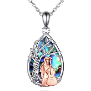 شجرة الحياة قلادة 925 فضة أذن البحر شل قلادة قلادة كتاب عشاق/الرياضة/الموسيقى عاشق مجوهرات هدايا للنساء in Kuwait