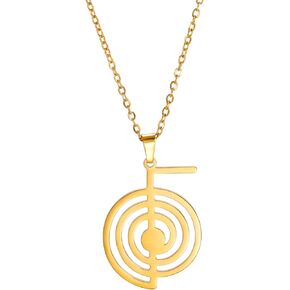 Dreamtimes Cho Ku Rei Reiki Necklace Protection Healing Symbol Yoga Necklace For Women Sacred Geometry Stainless Steel Drop Healing Energy Yoga Power Pendant Necklace Sacred Geometry Amulet
