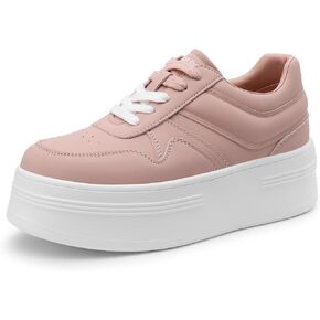 DREAM PAIRS Women Platform High Heel Fashion Sneakers Walking Lace Up Lightweight Stylish Classisc Casual Sneaker.