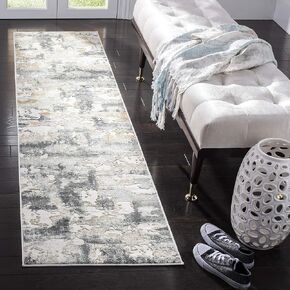 SAFAVIEH Vogue Collection Runner Rug - 2' x 16', Beige & Charcoal, Modern Abstract Design, Non-Shedding & Easy Care, Ideal for High Traffic Areas in Living Room, Bedroom (VGE142A)