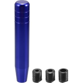 Gear Shifter Knob Kit, 18cm Car Shift Lever Knob Universal for Automatic and Manual Vehicle Durable Aluminum Alloy Blue with 3 Adapter