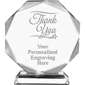 Thank You Crystal Awards, 6.75" Custom Thank You Award with Engraving Included Prime