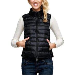 Sorrica Women's Down Vest Lightweight Outdoor Packable Stand Collar Zip Puffer Vest