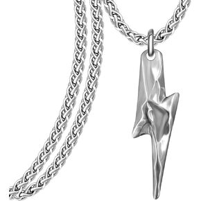 Lightning Bolt Necklace Sterling Silver Lightning Bolt Pendant Lightning Jewelry for Men Women