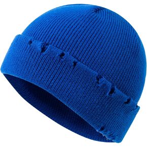 Frayed Knit Hat Winter Beanie for Men Women Hip-hop Slouchy Ripped Knitted Hat Unisex Skull Caps Ski Hat Watch Caps