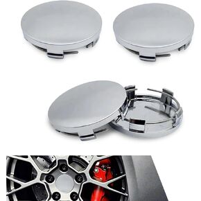 4 PCS Car Hub Center Cap, OD 2.36 Inches OD 2.2 Inches Hub Arc Cover, Car Snap-in Installation Accessories, Universal for Most Automobiles (Silver)